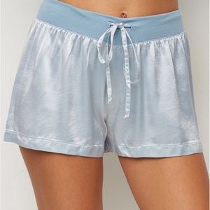 PJ Harlow Blue Satin Shorts